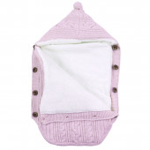 Портбебе от плетиво и пухена подплата в розово 3