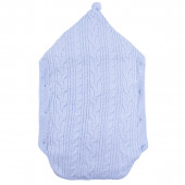 Портбебе от плетиво и пухена подплата в синьо 2