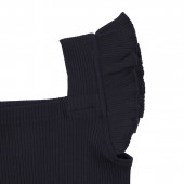 Потник от памучен рипс с къдрички в черно 3