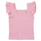 Потник от памучен рипс с къдрички в розово 2