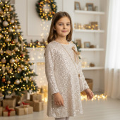 Официална рокля с бляскъв ефект и аксесоар 2