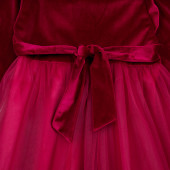 Празнична рокля "Камелия" в цвят малина 6