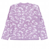 Пуловер с пухено плетиво в лилаво 2