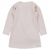 Рокля от фино плетиво с чантичка в бежово 3