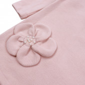 Рокля от фино плетиво с чантичка в пудра 5