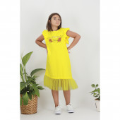 Детска  лятна рокля за момичета в жълто 3