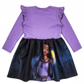 Детска трикотажна рокля с анимационен герой в лилаво 2