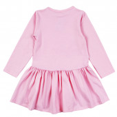 Детска трикотажна рокля с картинка в розово 2