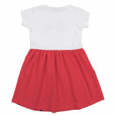 Лятна трикотажна рокля "Art girl" в бяло и диня 2