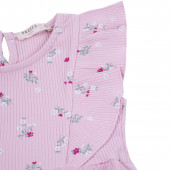 Детска лятна рокля с цветя в розово 3