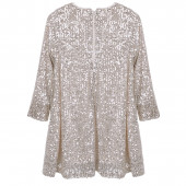 Официална рокля с бляскъв ефект и аксесоар 4