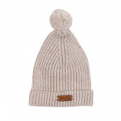 Бебешки ромпър от плетиво с шапка в бежово 4