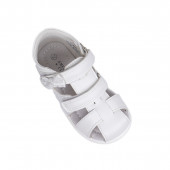 Анатомични сандали с панделка в бяло за момичета 2