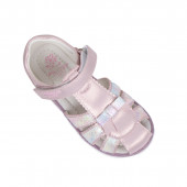 Детски анатомични сандали с панделка в розово 2