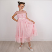 Дълга официална рокля ,,Нелия" в розово 3