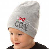Двупластова трикотажна шапка "Just be cool" в бежово 2