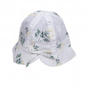 Детска лятна шапка с панделка в бяло 2