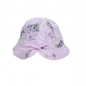 Детска лятна шапка с панделка в наситено розово 2