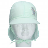 Лятна шапка в мента с платка на врата и UV 30+  4