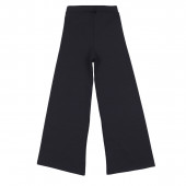 Ватиран панталон с широки крачоли в черно 2