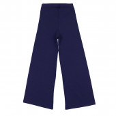 Ватиран панталон с широки крачоли в син парламент 2