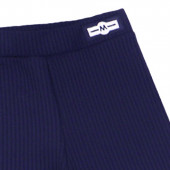 Ватиран панталон с широки крачоли в син парламент 3