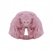 Шапка с козирка и бродерия в опушено розово UV 30+ 2