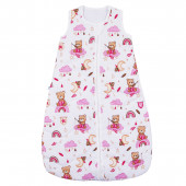 Зимен спален чувал с двупосочен цип "Happy pink bear" 5