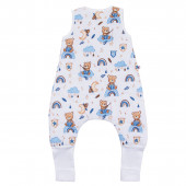 Зимен спален чувал с двупосочен цип и крачета "Happy blue bear" 4