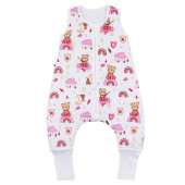 Зимен спален чувал с двупосочен цип и крачета "Happy pink bear" 2