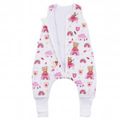 Зимен спален чувал с двупосочен цип и крачета "Happy pink bear" 4