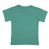 Памучна тениска за момчета в зелено 2