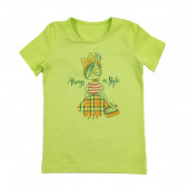 Детска тениска за момичета в зелено 3