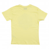Памучна тениска "West coast" в жълто 2