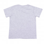 Детска памучна тениска "Danger" в сив меланж 2
