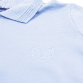 Детска тениска с якичка и лого в светлосиньо 3