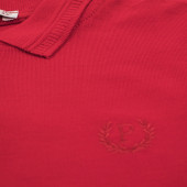 Детска тениска с якичка и лого в наситено червено 2