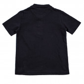 Детска тениска с якичка и лого в черно 2