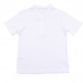 Детска тениска с якичка и лого в бяло 3