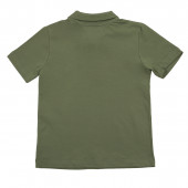 Детска тениска с якичка и лого в зелено 2