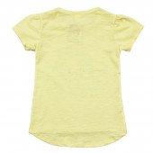 Детска тениска с къдрички "Together" в жълт меланж 2