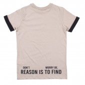 Детска памучна тениска "Find" в бежово 3