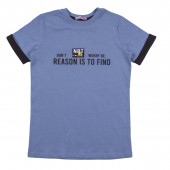 Детска памучна тениска "Find" в синьо 2