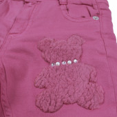 Термо панталон с пухена подплата "Sweet bear" в наситено розово 3
