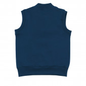 Ватиран едноцветен елек в петролено синьо 2