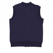 Ватиран едноцветен елек в тъмносиньо 2