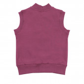 Ватиран едноцветен елек в цвят вишна 2