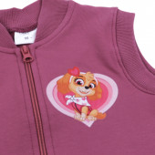 Ватиран едноцветен елек в цвят вишна 3