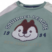 Ватиран комплект "Squirrel league" в зелено и тъмносиньо 4