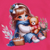 Детска ватирана блуза ''Пикник'' в наситено розово 3